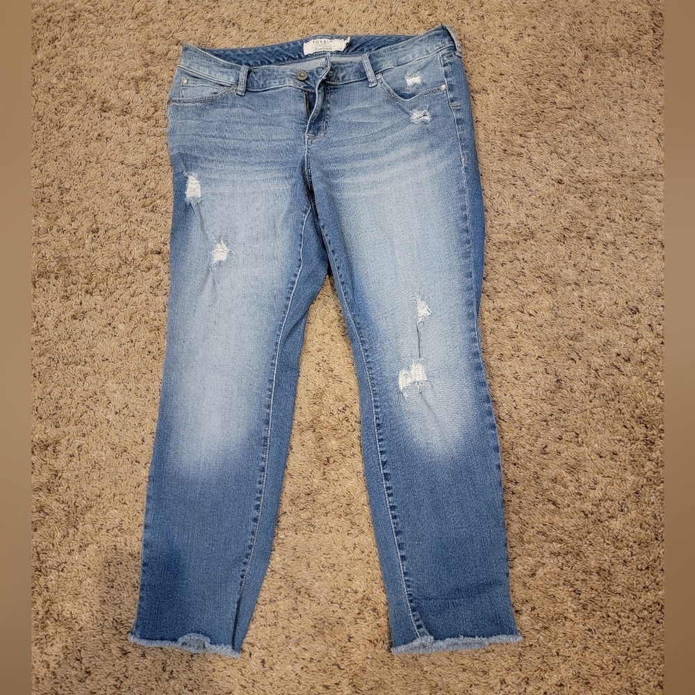Torrid CROP BOYFRIEND JEAN - VINTAGE STRETCH LIGHT WASH